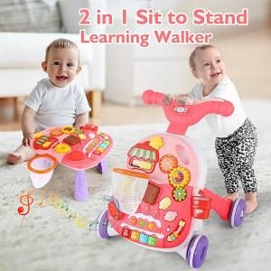 033919 2 in 1 Baby Sit to Stand Walker with Wheels