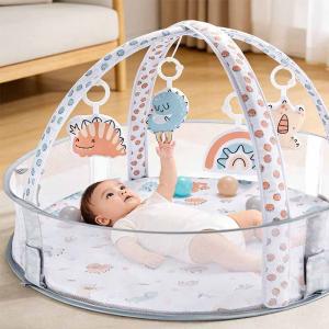 Tiny Paws 4-in-1 Dinosaur Baby Play Mat & Gym &ndash; Detachable Fence & Arches with 4 Hanging Toys + 12 Ball Pit Balls (Model: ZL2524)